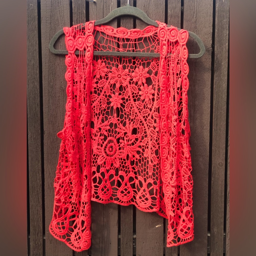 Vintage bohemian crochet hippie vest
